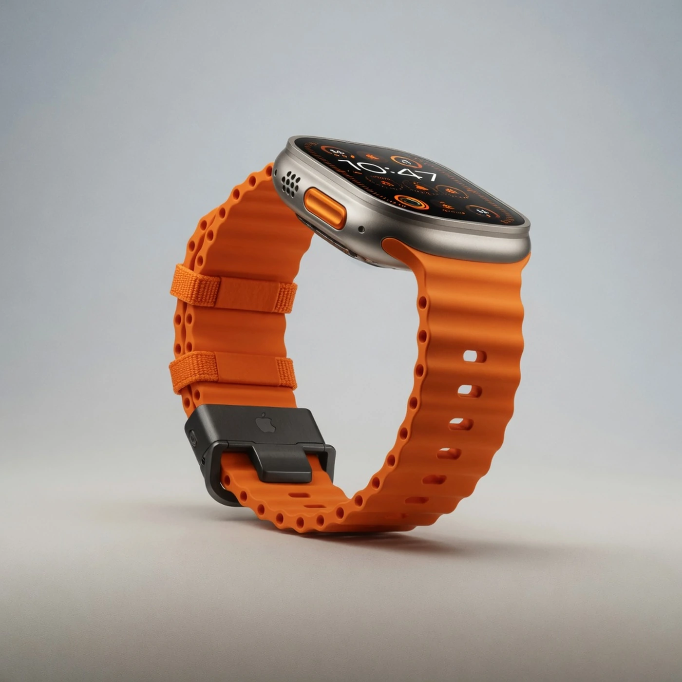 Apple Watch Ultra style adventure smartwatch studio shot